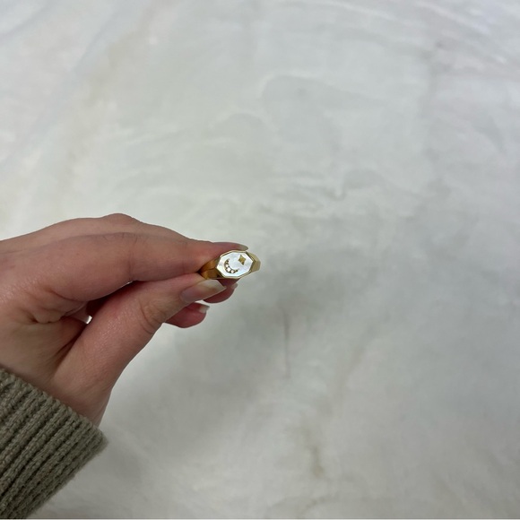 FREE PEOPLE WANDERLUST DREAMCHASER MOON RING GOLD SIZE 6 - Picture 9 of 9